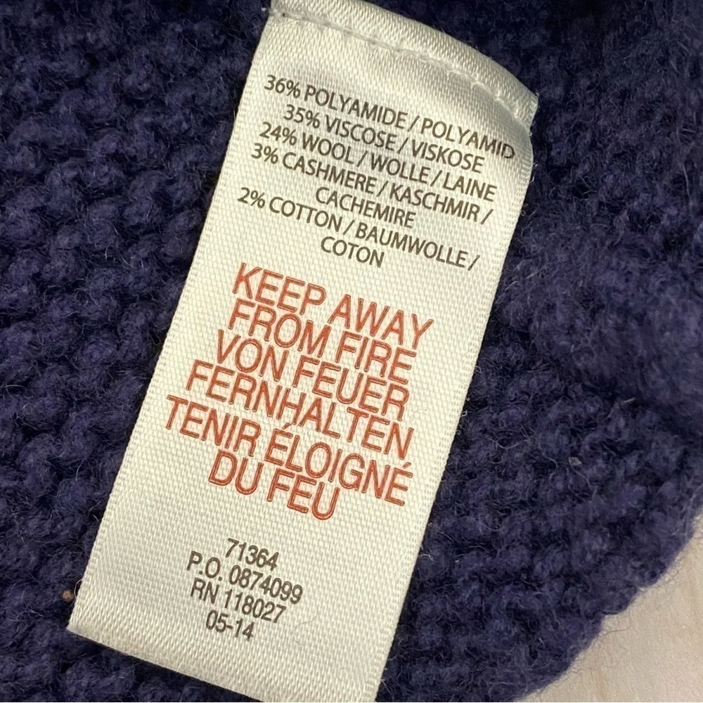 Baby Boden Unisex Blue Wool Cashmere Blend Chunky Knit Hooded Ears Cardigan